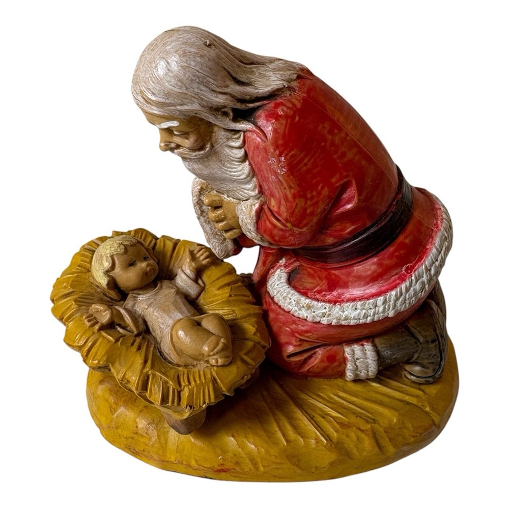 Fontanini Kneeling Santa with  Baby Jesus Christmas Nativity #598
